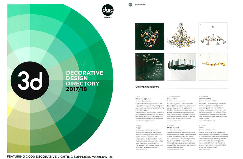 Manta featured in Darc Decorative Design Directory 2017/18